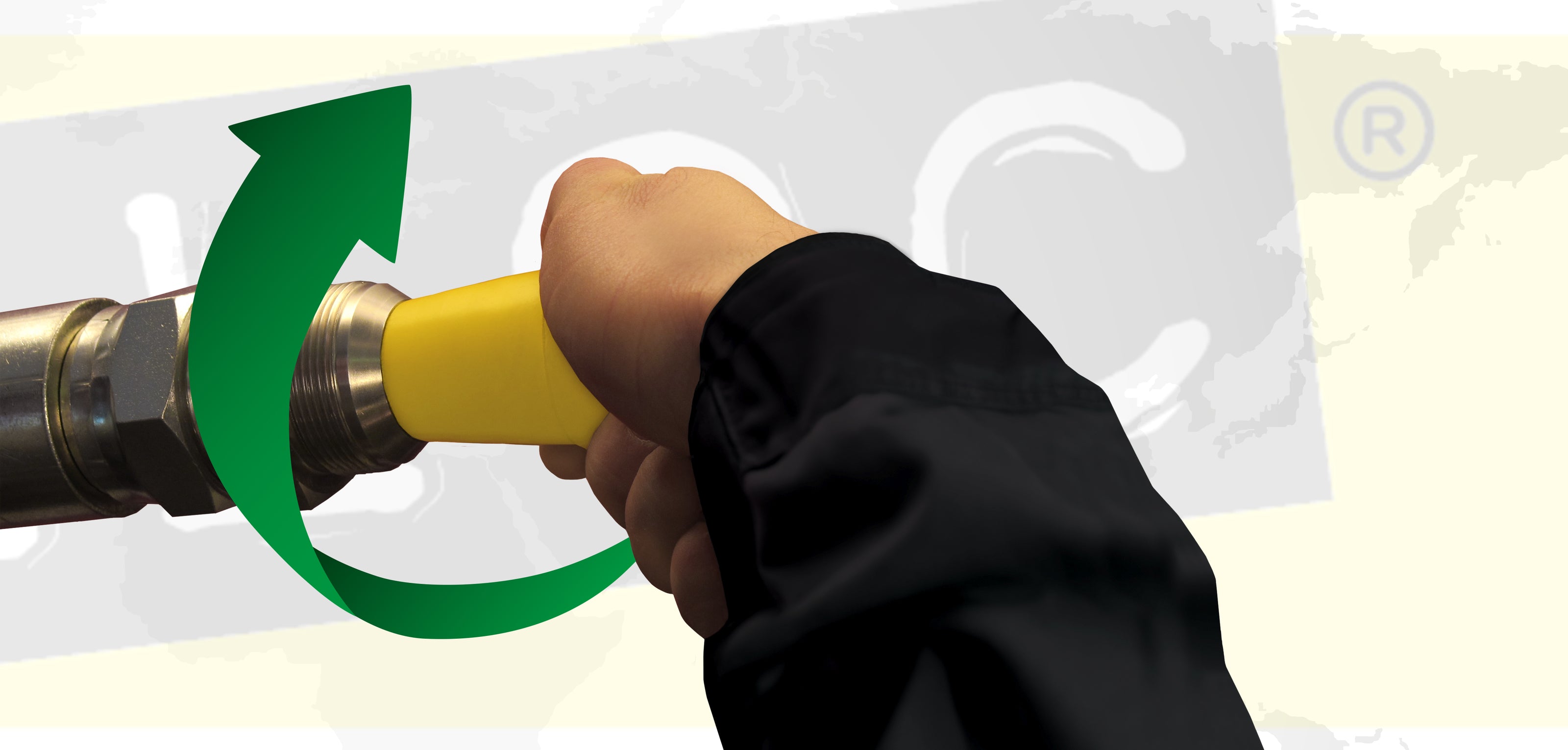 Twist the Yelloc service plug into the hose for a secure and leak-proof seal. No tools needed.