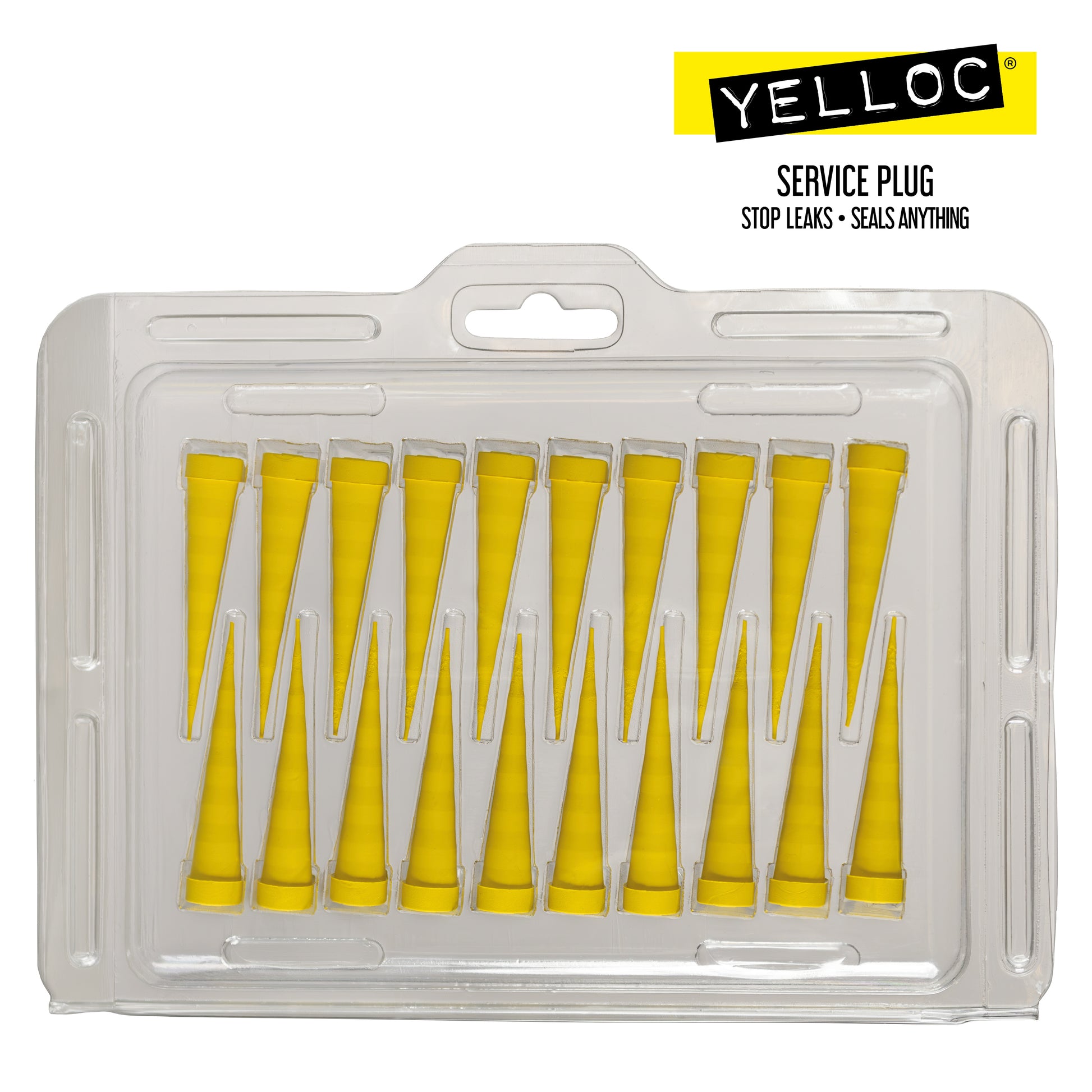 20-pack of Yelloc Micro plugs for automotive and hydraulic precision sealing.